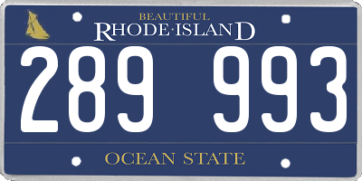 RI license plate 289993