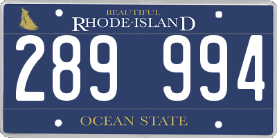 RI license plate 289994