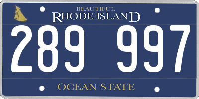RI license plate 289997