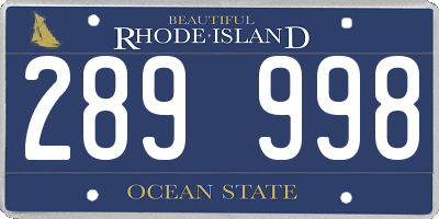 RI license plate 289998