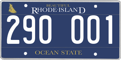 RI license plate 290001