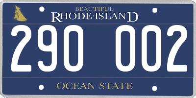 RI license plate 290002