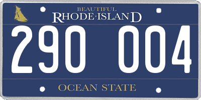 RI license plate 290004