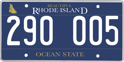 RI license plate 290005