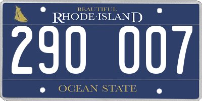RI license plate 290007