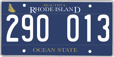 RI license plate 290013