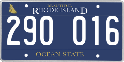 RI license plate 290016