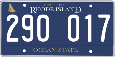 RI license plate 290017