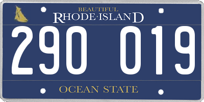 RI license plate 290019