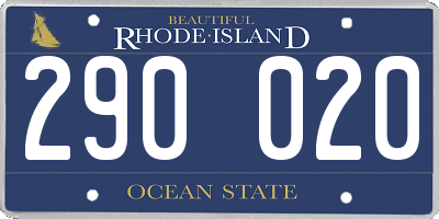RI license plate 290020