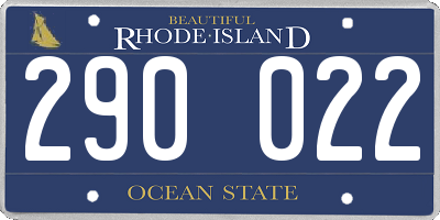 RI license plate 290022