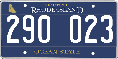 RI license plate 290023