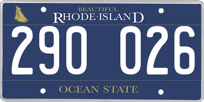 RI license plate 290026