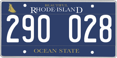 RI license plate 290028