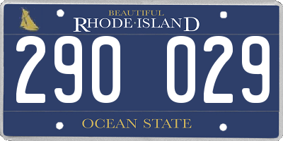 RI license plate 290029
