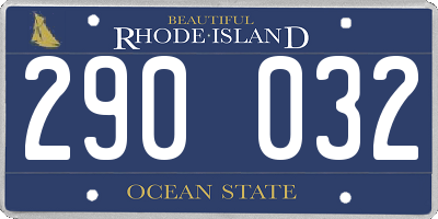 RI license plate 290032
