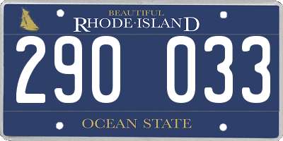 RI license plate 290033