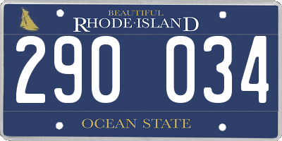 RI license plate 290034