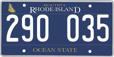 RI license plate 290035