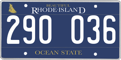 RI license plate 290036