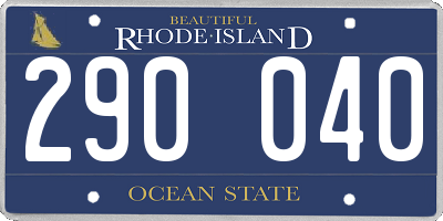RI license plate 290040