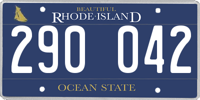 RI license plate 290042