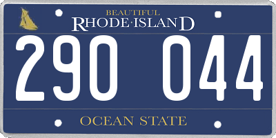 RI license plate 290044