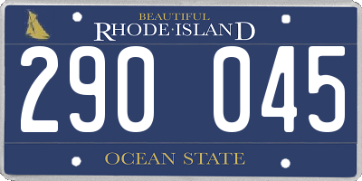 RI license plate 290045