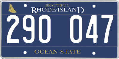 RI license plate 290047