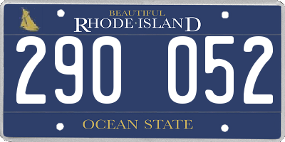 RI license plate 290052