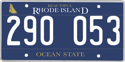 RI license plate 290053