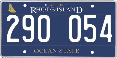 RI license plate 290054