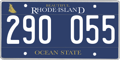 RI license plate 290055