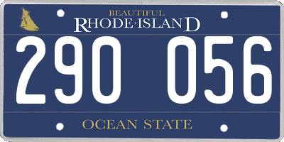 RI license plate 290056