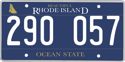 RI license plate 290057