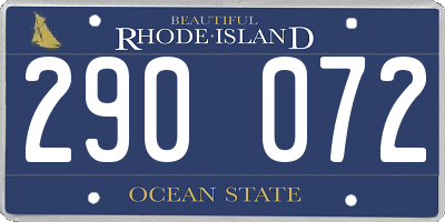 RI license plate 290072