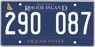 RI license plate 290087