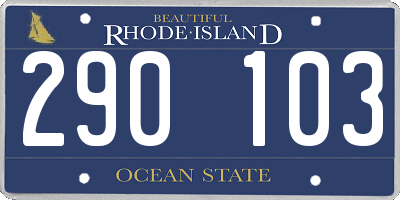 RI license plate 290103