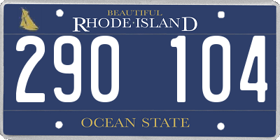 RI license plate 290104