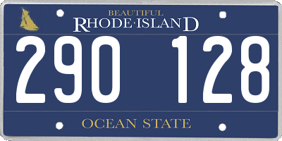 RI license plate 290128