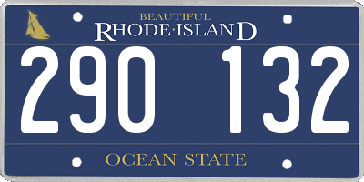 RI license plate 290132