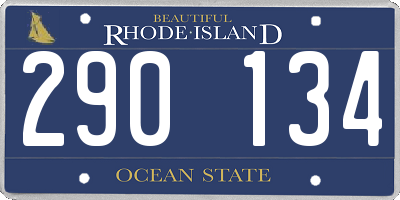 RI license plate 290134