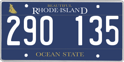 RI license plate 290135