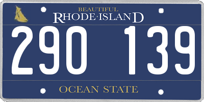 RI license plate 290139