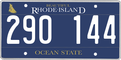 RI license plate 290144