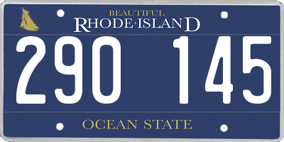 RI license plate 290145