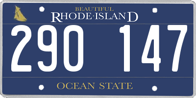 RI license plate 290147
