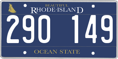 RI license plate 290149