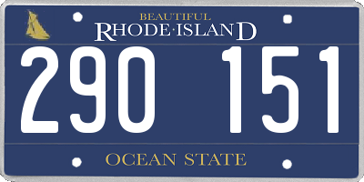 RI license plate 290151