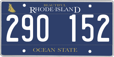 RI license plate 290152